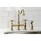 Kingston Brass KS1273AXBS Heritage Bridge Kitchen Faucet W/Brass Sprayer, Brass KS1273AXBS - alternate 6